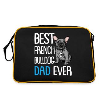 Meilleur French Bulldog Papa Ever - Sac Retro - noir/or - Dos