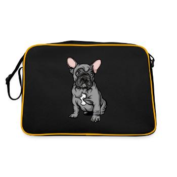 Bulldog français | French Bulldog - Sac Retro - noir/or - Dos