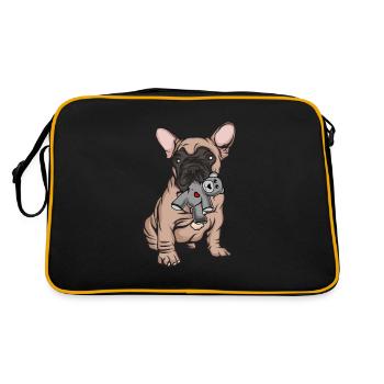 Bulldog français | French Bulldog - Sac Retro - noir/or - Dos