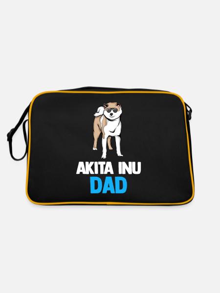Akita Inu Dad - Retro Tasche - Schwarz/Gold