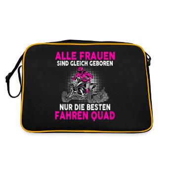 Alle Frauen sind gleich geboren Quad - Retro Tasche - Schwarz/Gold - Hinten