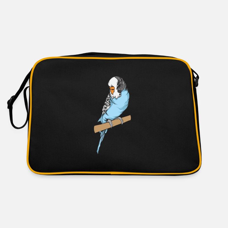 Wellensittich - Retro Tasche - Schwarz/Gold