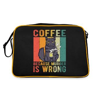 Coffee Because Murder Is Wrong - Retro Bag - black/gold - Back