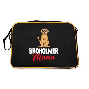 Dog Mom Dog Dad Hundemama | Broholmer - Retro Tasche - Schwarz/Gold - Hinten