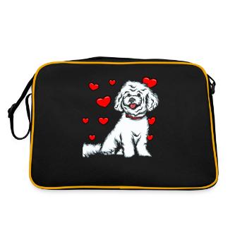 Bichon Frise - Sac Retro - noir/or - Dos