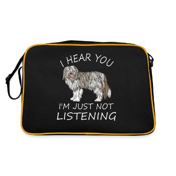 Bearded Collie - Retro Bag - black/gold - Back