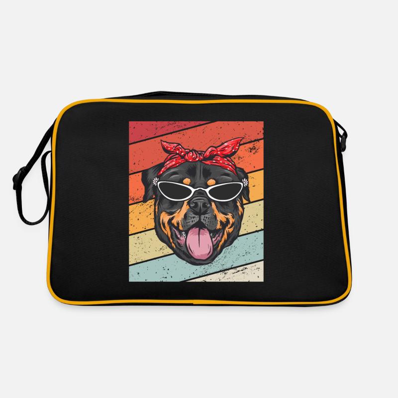 Rottweiler Kuscheltier Retro Tasche