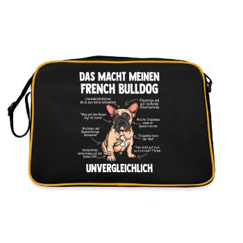 Französische Bulldoge French Bulldog - Retro Tasche - Schwarz/Gold - Hinten