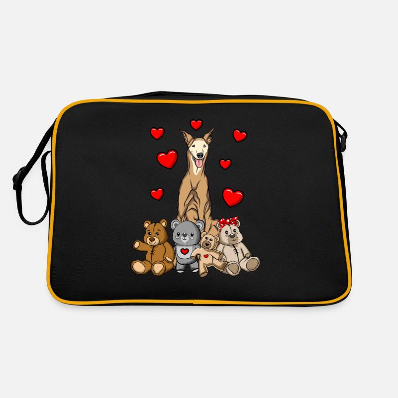 Windhund Galgo Espanol - Retro Tasche - Schwarz/Gold