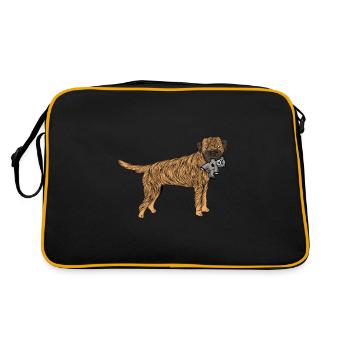 Border Terrier - Retro Bag - black/gold - Back