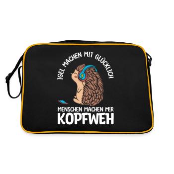 Igel - Retro Tasche - Schwarz/Gold - Hinten