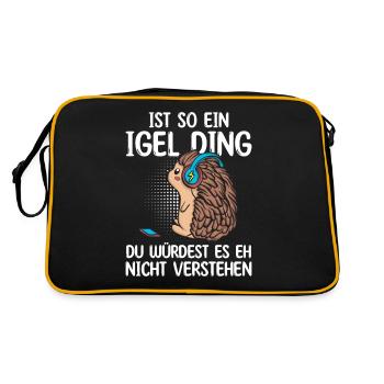 Igel - Retro Tasche - Schwarz/Gold - Hinten