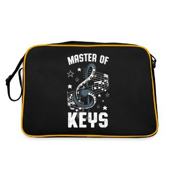 Piano Klavier Flügel Keyboard Musikinstrument - Retro Tasche - Schwarz/Gold - Hinten