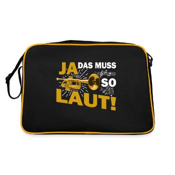 Trompete - Retro Tasche - Schwarz/Gold - Hinten