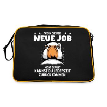 Jobwechsel Neuer Job Neue Arbeitskollegen - Retro Tasche - Schwarz/Gold - Hinten
