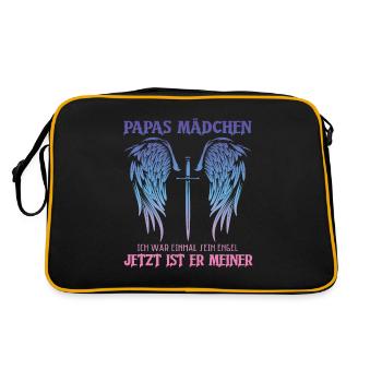 Papas Mädchen Ich War Einmal Sein Engel - Retro Tasche - Schwarz/Gold - Hinten