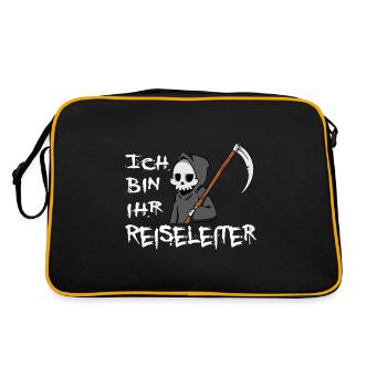 Reiseleiter Reiseführer Tour Guide Tourisenführer - Retro Tasche - Schwarz/Gold - Hinten