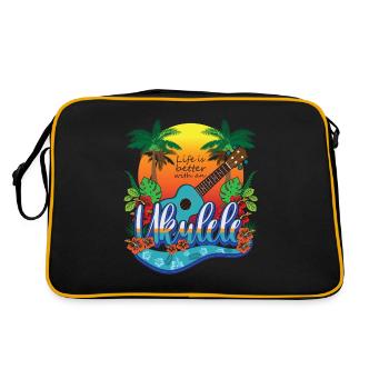 Ukulele Guitar Ukulele Player Hawaii - Retro Bag - black/gold - Back