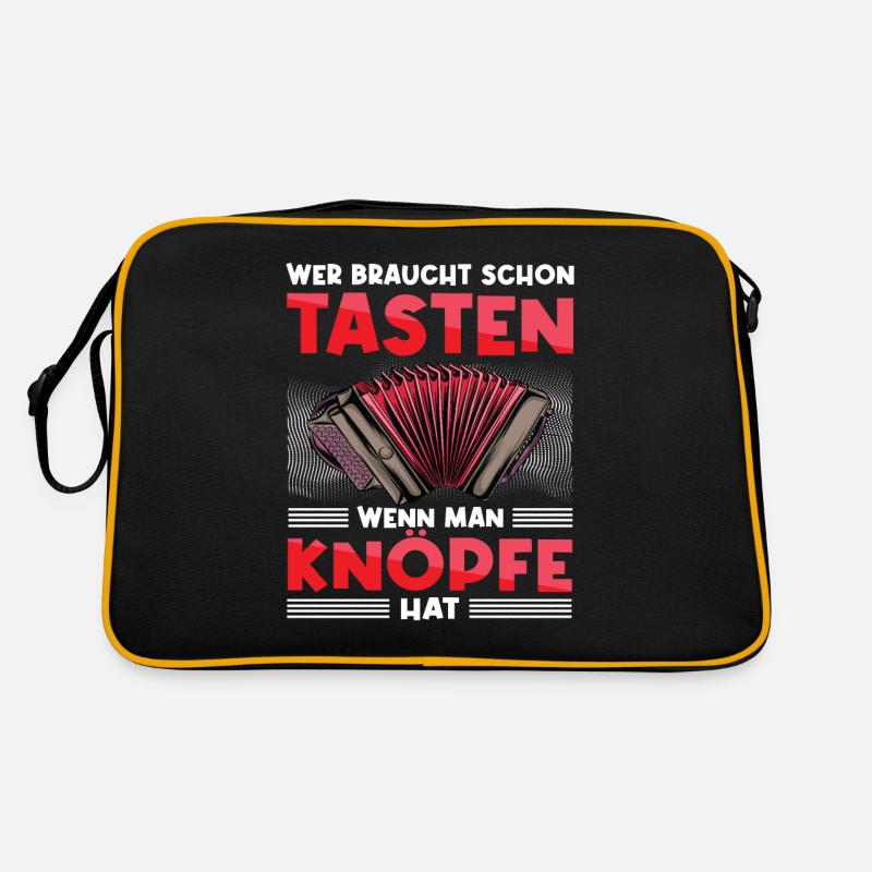 Steirische Harmonika Ziachorgl Quetschn Steiermark - Retro Tasche - Schwarz/Gold