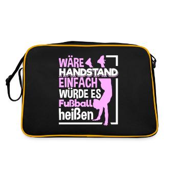Handstand Kopfstand Turnerin Gymnastik - Retro Tasche - Schwarz/Gold - Hinten
