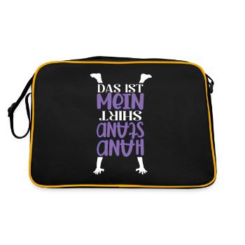 Handstand Kopfstand Turnerin Gymnastik - Retro Tasche - Schwarz/Gold - Hinten