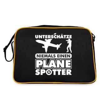 Planespotter Planespotting Flugzeug - Retro Tasche - Schwarz/Gold - Hinten