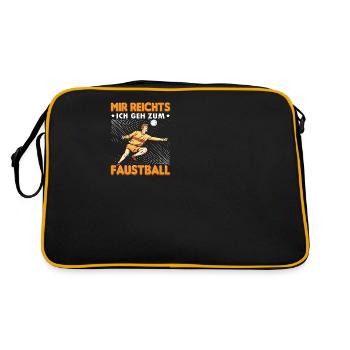 Mir reichts ich geh zum Faustball Sport Faustball - Retro Tasche - Schwarz/Gold - Hinten