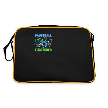 Faustball Flüsterer Rückschlagspiel Faustballer - Retro Tasche - Schwarz/Gold - Hinten