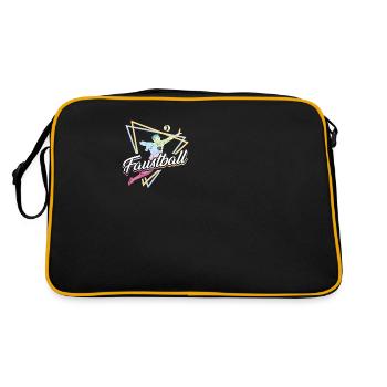 Faustball Faustballer Rundschlag Ballsport - Retro Tasche - Schwarz/Gold - Hinten