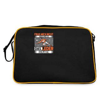Frag mich nicht ich bin Faustballer | Faustball - Retro Tasche - Schwarz/Gold - Hinten