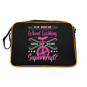 Ich mache Wheel Walking Einradfahrer | Einrad - Retro Tasche - Schwarz/Gold - Hinten