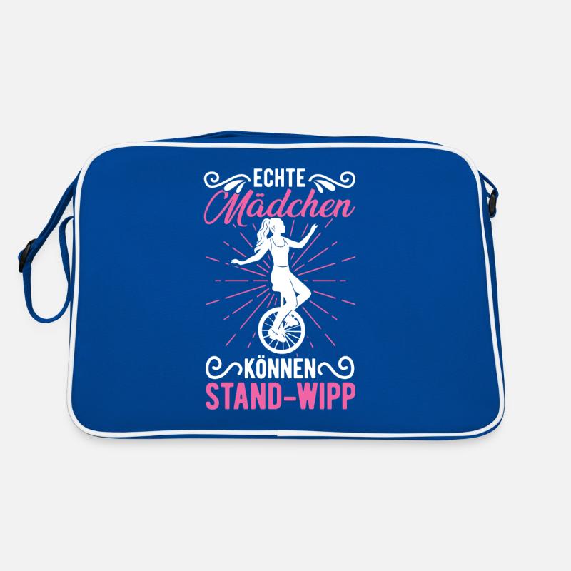 Echte Mädchen können Stand-Wipp Einrad Retro Tasche
