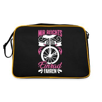Mir reichts ich gehe Einrad fahren Einradfahren - Retro Tasche - Schwarz/Gold - Hinten