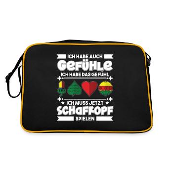 Ich habe auch Gefühle Schakopf Bayrisch - Retro Tasche - Schwarz/Gold - Hinten