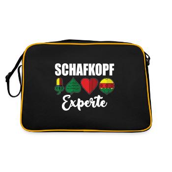 Schafkopf Experte Schafkopfkarten Bayern Watten - Retro Tasche - Schwarz/Gold - Hinten