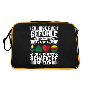 Ich habe auch Gefühle Schakopf - Retro Tasche - Schwarz/Gold - Hinten