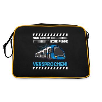 Straßenbahn Straßenbahnfahrer Tram Trambahn - Retro Tasche - Schwarz/Gold - Hinten