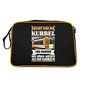 Straßenbahn Straßenbahnfahrer Tram Zug - Retro Tasche - Schwarz/Gold - Hinten