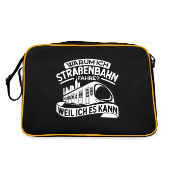 Straßenbahn Straßenbahnfahrer S-Bahn - Retro Tasche - Schwarz/Gold - Hinten