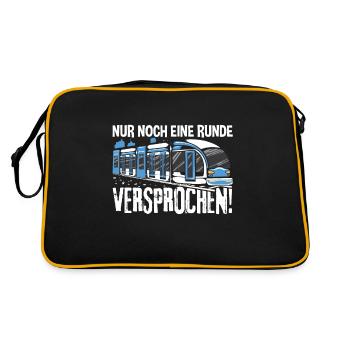 Straßenbahn Straßenbahnfahrer Tram Zug - Retro Tasche - Schwarz/Gold - Hinten
