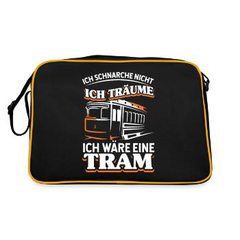 Straßenbahn Straßenbahnfahrer Tram Trambahn - Retro Tasche - Schwarz/Gold - Hinten