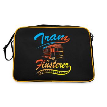 Straßenbahn Straßenbahnfahrer Tram Trambahn - Retro Tasche - Schwarz/Gold - Hinten