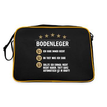 Paragraph Bodenleger - Retro Tasche - Schwarz/Gold - Hinten