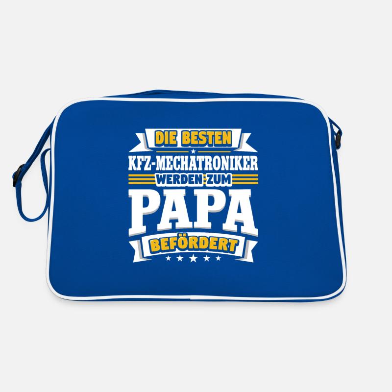 KFZ-Mechatroniker werden zum Papa befördert Retro Tasche