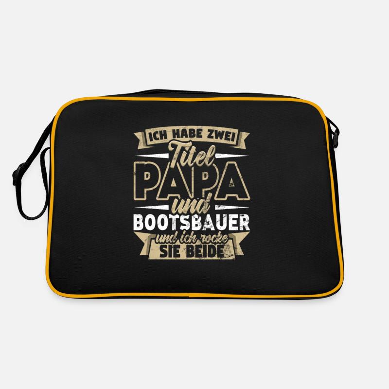 Bootsbauer Zwei Titel Papa Schiffsbauer Retro Tasche