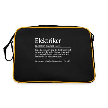 Elektriker Definition - Retro Tasche - Schwarz/Gold - Hinten