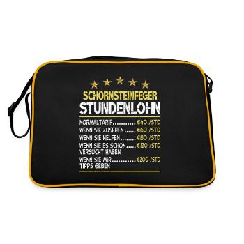 Stundenlohn Schornsteinfeger - Retro Tasche - Schwarz/Gold - Hinten