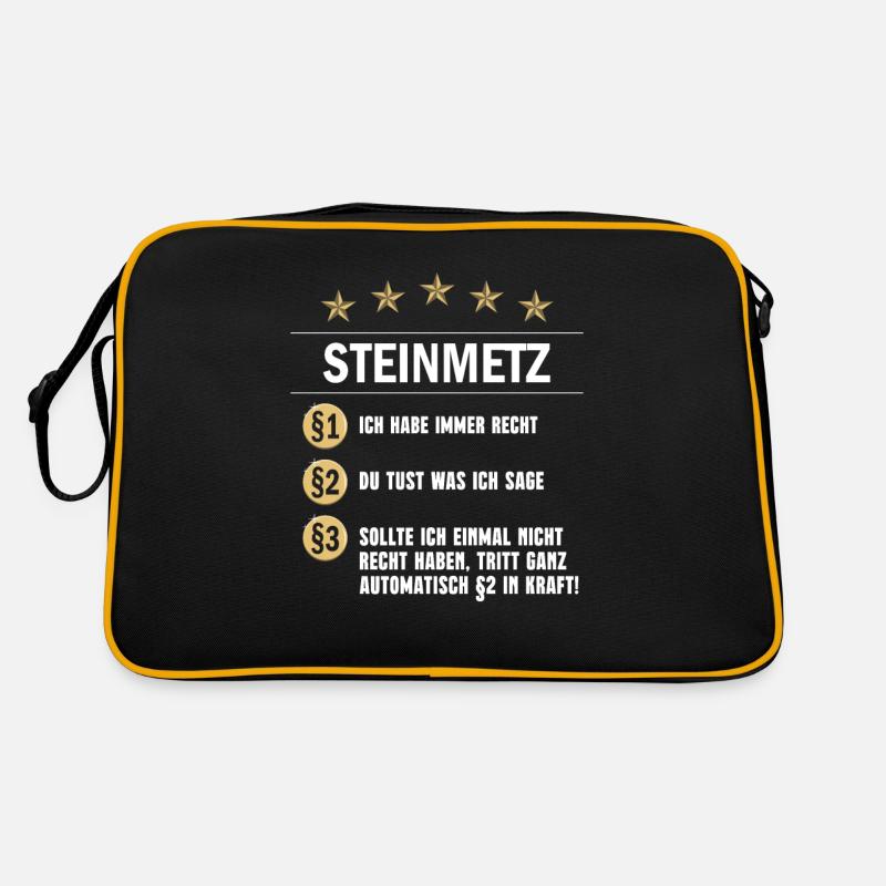 Steinmetz Paragraph - Retro Tasche - Schwarz/Gold