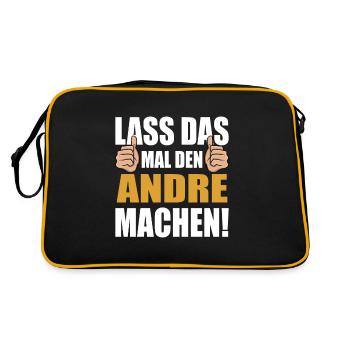 Lass das mal den Andre machen - Retro Tasche - Schwarz/Gold - Hinten