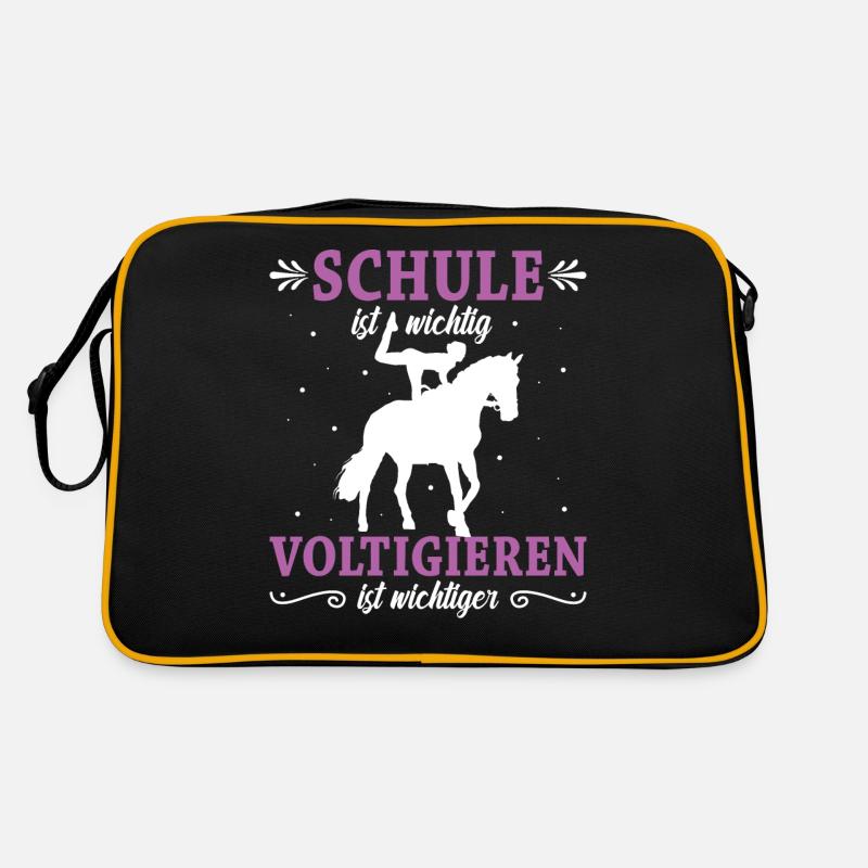Voltigieren Volti Voltigier Pferde Pferdemädchen Retro Tasche